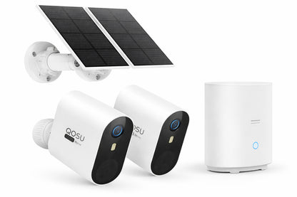 aosu Solar Security Camera Kit 5MP 166 View Angle With 32GB Storage Home Base And No Monthly Fee