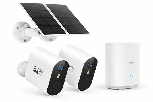aosu Solar Security Camera Kit 5MP 166 View Angle With 32GB Storage Home Base And No Monthly Fee