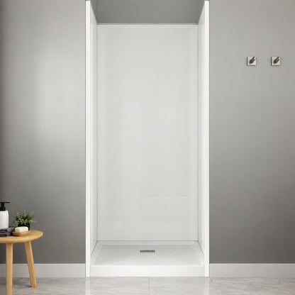 Streamline DSH 1060 94 36 in L x 36 in W x 76 in H 3 Piece Glue Up Alcove Shower Wall Surround in White Tile Finish DSH 1060 94