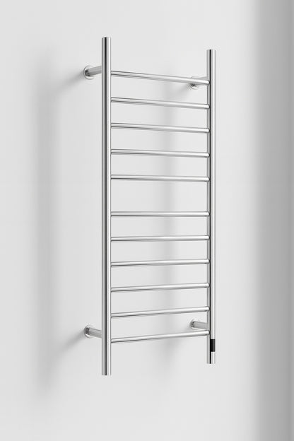 HMMHVV 8 Bar Wall Mounted Plug in and Hardwired Electric Bathroom Towel Warmer Drying Rack Towel Heater in Brushed Nickel