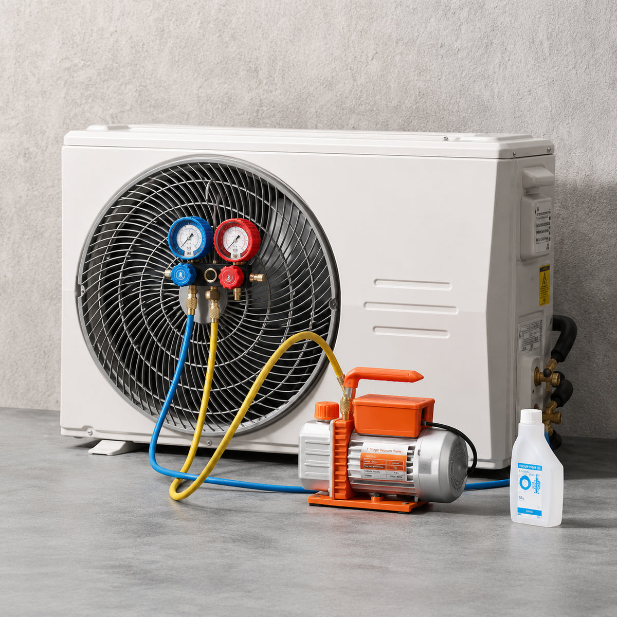 VEVOR 3 5 CFM AC Vacuum Pump and Gauge Set Single Stage Rotary Vane HVAC Air Vacuum Pump A C Refrigerant Manifold Gauge Kit ZKBZKBTZDJ14XDVMKV1
