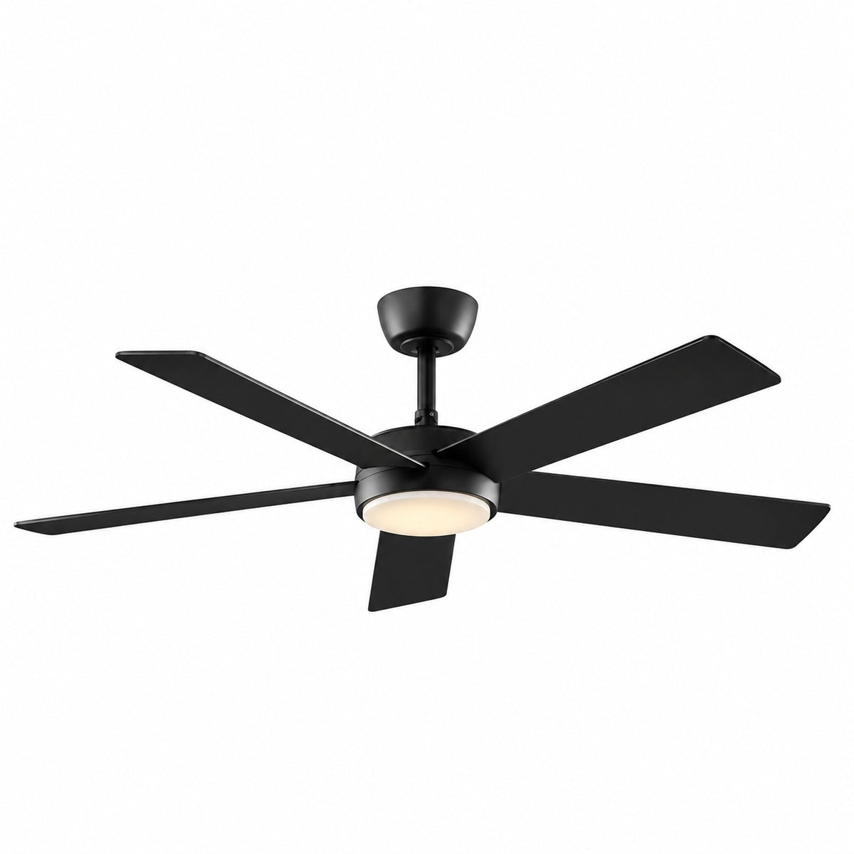 Hampton Bay Benning 52 in Indoor Matte Black Downrod Mount Ceiling Fan with Adjustable White Light LED and Remote Control Included 85251