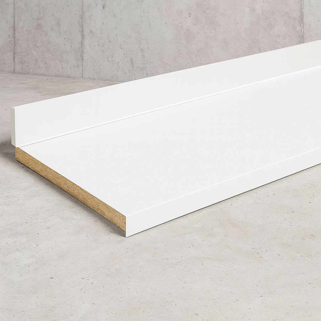 4 ft. Cream Laminate Countertop Kit with Full-Thickness Square Edge in Matte Aurora Stone