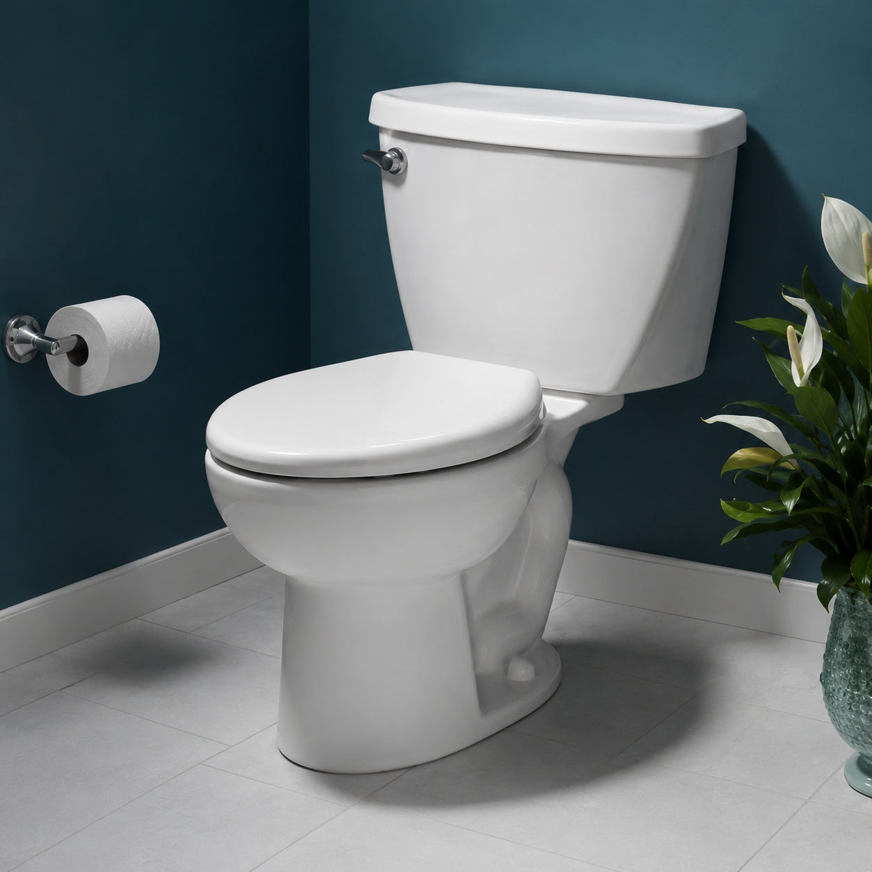 American Standard Cadet Pressure Assisted 2 piece 1 1 GPF Single Flush Elongated Toilet in White Seat Not Included
