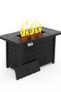 eVita 43 in. 50000BTU Propane Fire Pit Table Modern Outdoor Gas Fire Table with Fire Rocks