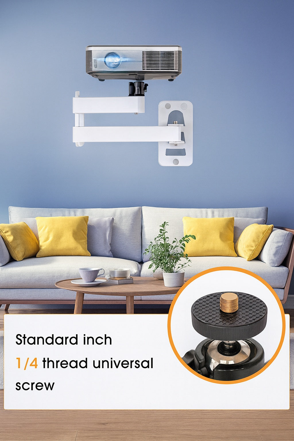 BIBIVIS White Universal Porjector Mount Foldable Projector Wall Mount 1 4 Screw Wall Mount Hanger Rack Stand for Projector