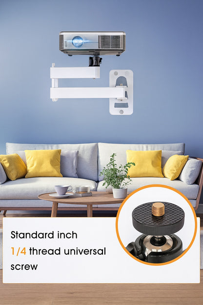 BIBIVIS White Universal Porjector Mount Foldable Projector Wall Mount 1 4 Screw Wall Mount Hanger Rack Stand for Projector