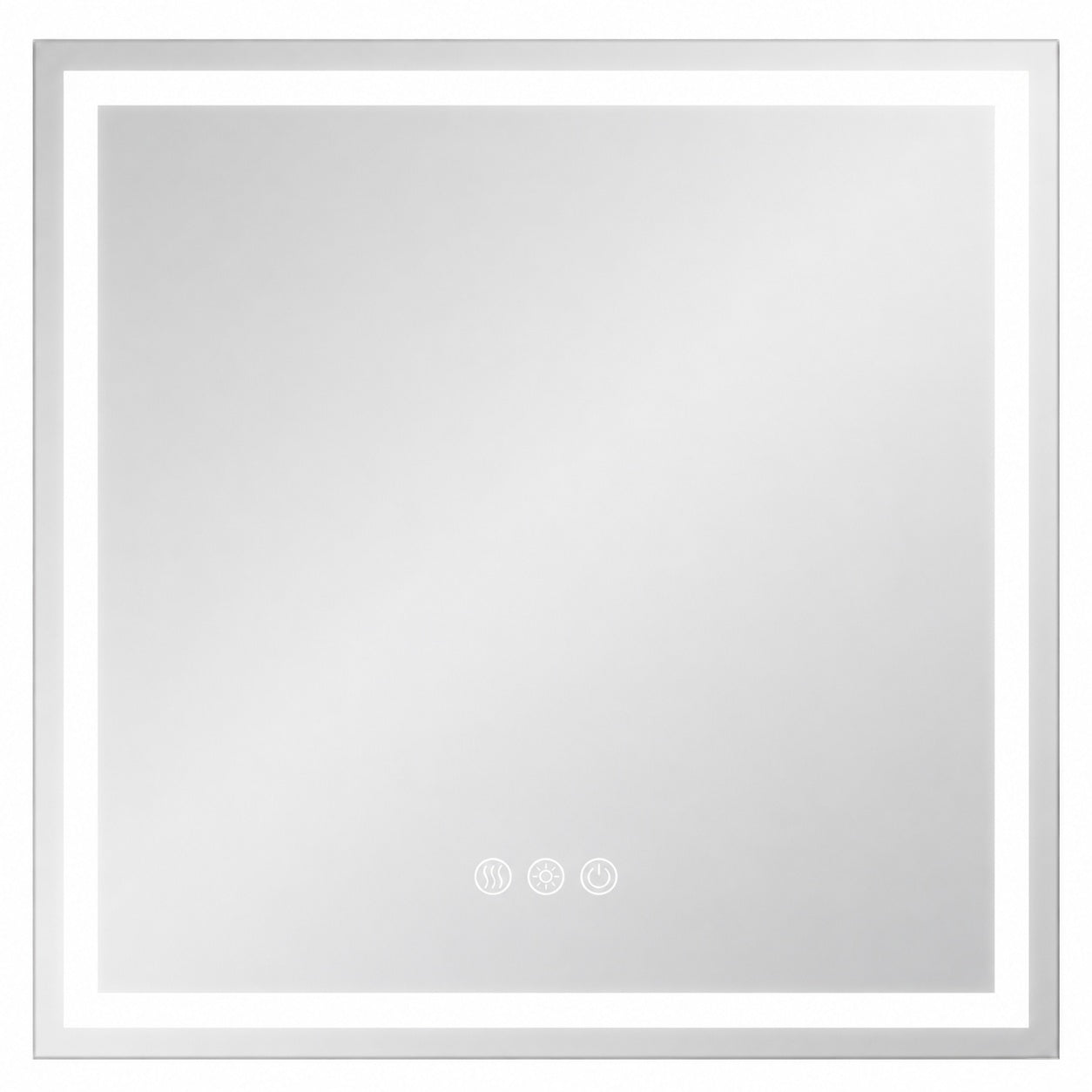 Hausvita 30 in W x 30 in H Square Frameless LED Wall Bathroom Vanity Mirror Tempered Glass