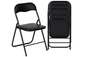 Homy Casa MAGOIU Black Metal Folding Utility Chair with Plastic Padded Seat and Steel Frame For Indoor and Outdoor (Set of 6)