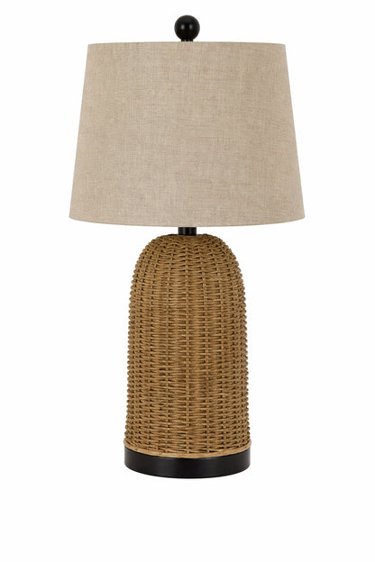 CAL Lighting 24 in Brown Resin Table Lamp with Shade