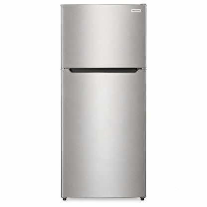 Vissani 18 1 cu ft Top Freezer Refrigerator in Fingerprint Resistant Stainless Steel Look Garage Ready MDTF18SSR5