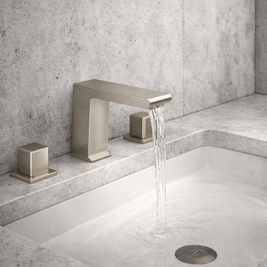 CRANACH FARNE 8 in Widespread Double Handles Bathroom Faucet in Brushed Nickel Valve Included 1 Pack