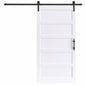 easelife 36 in x 96 in 5 Panel Solid MDF White Finished Interior Sliding Barn Door with Hardware Kit