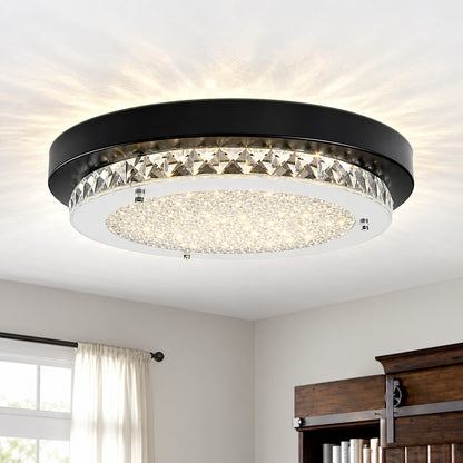 Auffel LED Flush Mount Lighting Crystal Ceiling Light Fixtures Ceiling Mount Bedroom Ceiling Light Indoor Sconce With LED HD 48284
