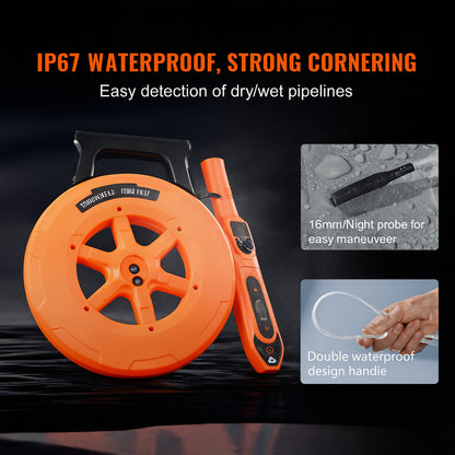 SKYSHALO Pipe Locators, 100 ft./30m PVC Pipe Locators Underground, IP67 Waterproof Pipe Blockage Detector, Adjustable Sensitivity