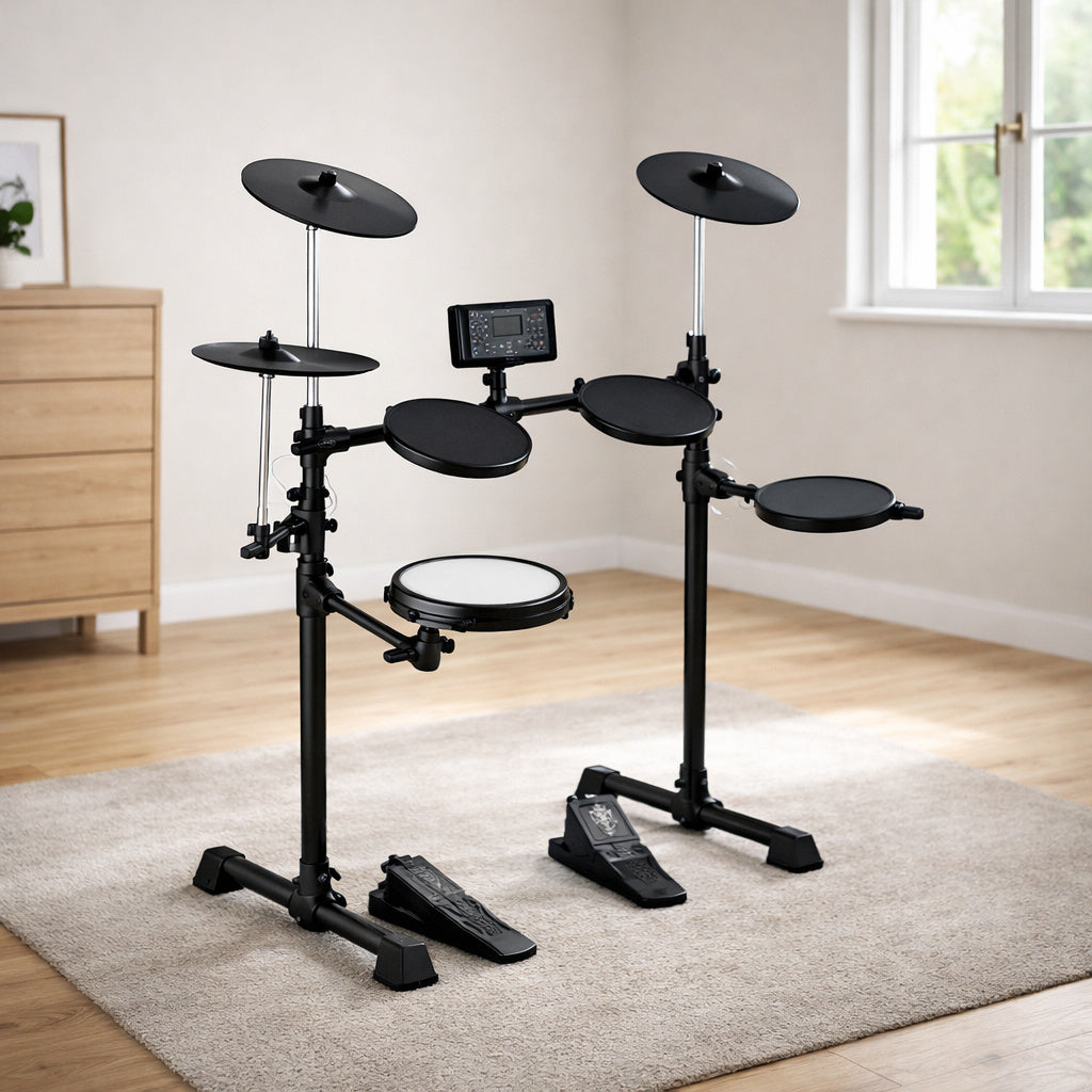 Skyshalo Electric Drum Set Usb Midi Supported 6 5 In Quiet Mesh Snare Electric Drum Set With 10 In Cymbals Drum Sticks