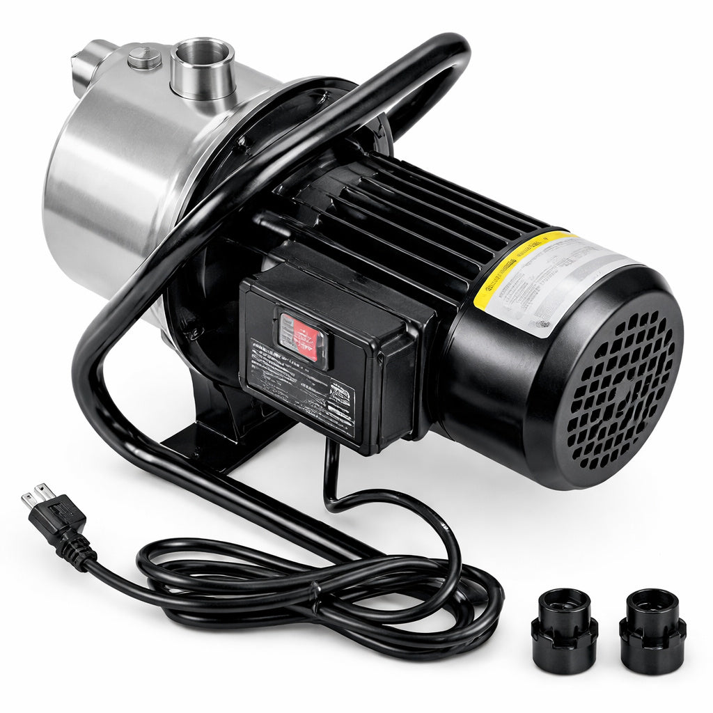 SKYSHALO Shallow Well Pump 1 5 HP 115V 1200 GPH 164 ft Height 87 psi Max Pressure Portable Stainless Steel Sprinkler Booster