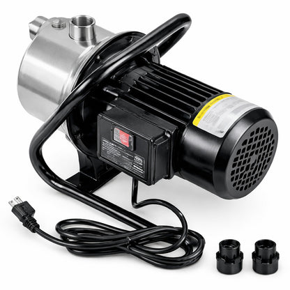 SKYSHALO Shallow Well Pump 1 5 HP 115V 1200 GPH 164 ft Height 87 psi Max Pressure Portable Stainless Steel Sprinkler Booster