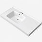 NTQ 43 in W x 22 in D Solid Surface White Vanity Top Bathroom Rectangular Single Sink Vanity Top in White with Overflow