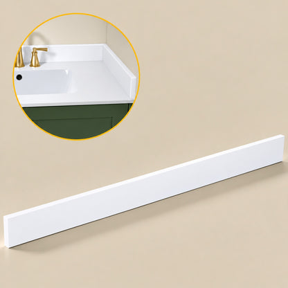 NTQ 48 in Solid Surface Vanity Backsplash Bathroom Vanity Back splash in White