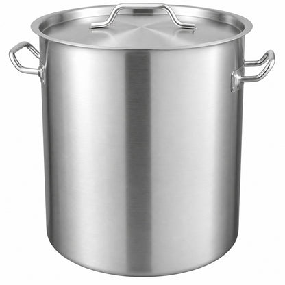 SVOPES 42 Qt Stainless Steel Stockpot Heavy Duty Cookware with Lid Strainer and Handle Ideal for Large Events Silver