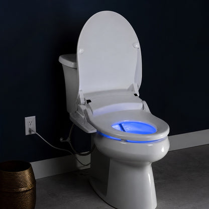 YULIKA Electric Bidet Toilet Seat Bidet Seat for Elongated Toilet with Air Dryer Heated Seat Soft Close Night Light in White