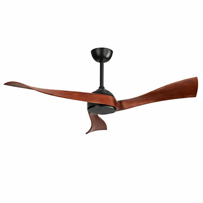 Byteany 52 in Indoor Black Ceiling Fan with 3 Solid Wood Blades 6 Speeds Reversible DC Motor without Light