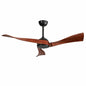 Byteany 52 in Indoor Black Ceiling Fan with 3 Solid Wood Blades 6 Speeds Reversible DC Motor without Light