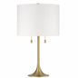 CRAFTMADE Neely 30 in Brushed Nickel Finish Contemporary Standard Bulb Candlestick Table Lamp for home with White Linen Shade