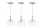 Hukoro 1 Light Brushed Nickel Kitchen Island Pendant Light with Clear Glass Light 3 Pack