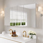WELLFOR ROSA 64 in W x 30 in H Rectangular Aluminum Tri View Medicine Cabinet with Mirror Combo Set Blum Hinge Soft Close
