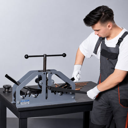 VEVOR Tube Roller Bender Max 1 5 in Manual Tube Pipe Roller Bender with 6 Dies 360 degree Copper Aluminum Pipe Bender