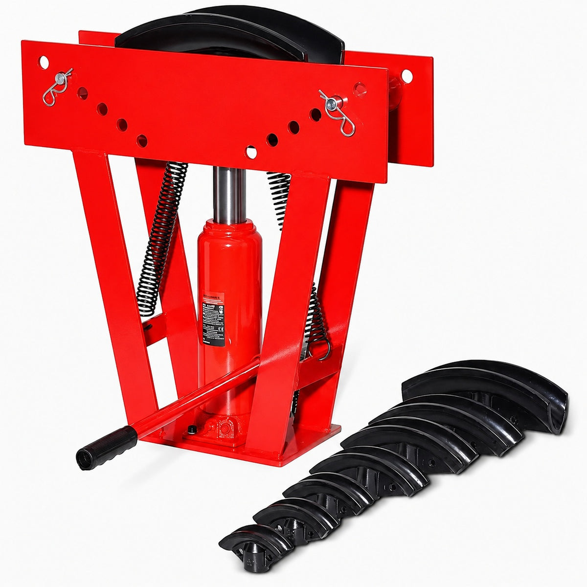 SKYSHALO 16 Ton Manual Hydraulic Pipe Bender with 8 Dies 1 2 in 3 in Adjustable Rollers for Piping Railing Construction YYWGJ16T8G00B4H56V0 SK0428