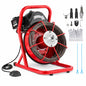 VEVOR Drain Cleaner Machine 50ft x 3 8in Sewer Snake Auger Manual Feed 250W Electric Drain Cleaning Machine with 4 Cutters