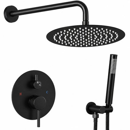 AKLFGN Rainfall Single Handle 2 Spray Shower Faucet 1 8 GPM with High Pressure in Matte Black AKL AZLY RQ 8x8 002H