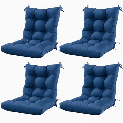 Kimunuk 44 5 in x 22 5 in x 5 in Outdoor Chair Cushion Tufted Seat and Back Patio Furniture Cushion Set Blue 4 Pack