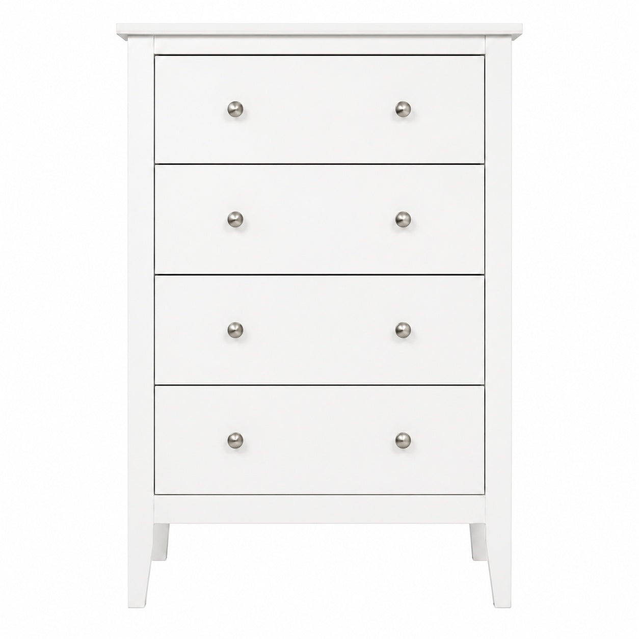 Jela USA Solid Wood 4 Drawer Dresser 26 in H x 13 in W x 15 in D White