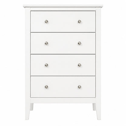 Jela USA Solid Wood 4 Drawer Dresser 26 in H x 13 in W x 15 in D White