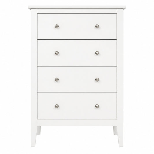 Jela USA Solid Wood 4 Drawer Dresser 26 in H x 13 in W x 15 in D White