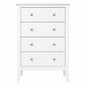 Jela USA Solid Wood 4 Drawer Dresser 26 in H x 13 in W x 15 in D White