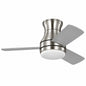 Hampton Bay Aldwin 30 in Brushed Nickel Flush Mount Standard Ceiling Fan with White Adjustable LED DC Motor and Remote Control 83019