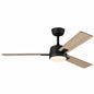 Hampton Bay Verano 52 in Matte Black Downrod Standard Ceiling Fan with 3 Blades White Adjustable LED Light DC Motor and Remote 85233