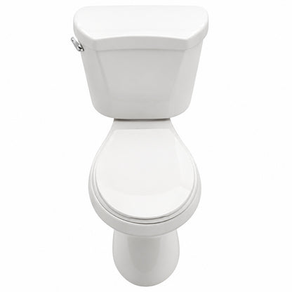 Glacier Bay 12 in Rough In 2 Piece 1 28 GPF Single Flush Round Toilet in White Seat Included