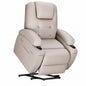 LACOO Power Lift Recliner Chair with Massage for Elderly Ergonomic Lounge Chair Classic Single Sofa with 2 Cup Holders Khaki