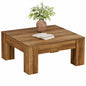 BYBLIGHT Allan 39 4 in Brown Square Wood Coffee Table with Sturdy Wooden Legs