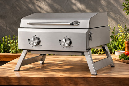 Nexgrill 2 Burner Portable Propane Gas Table Top Grill in Stainless Steel 820 0270