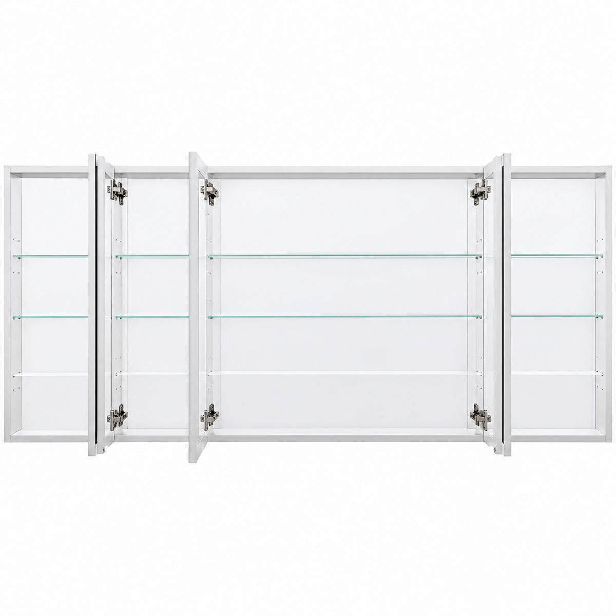 Liviza JSA 64 in W x 30 in H Rectangular Recessed Surface Combo Aluminum Medicine Cabinet with Mirror Reversible Door
