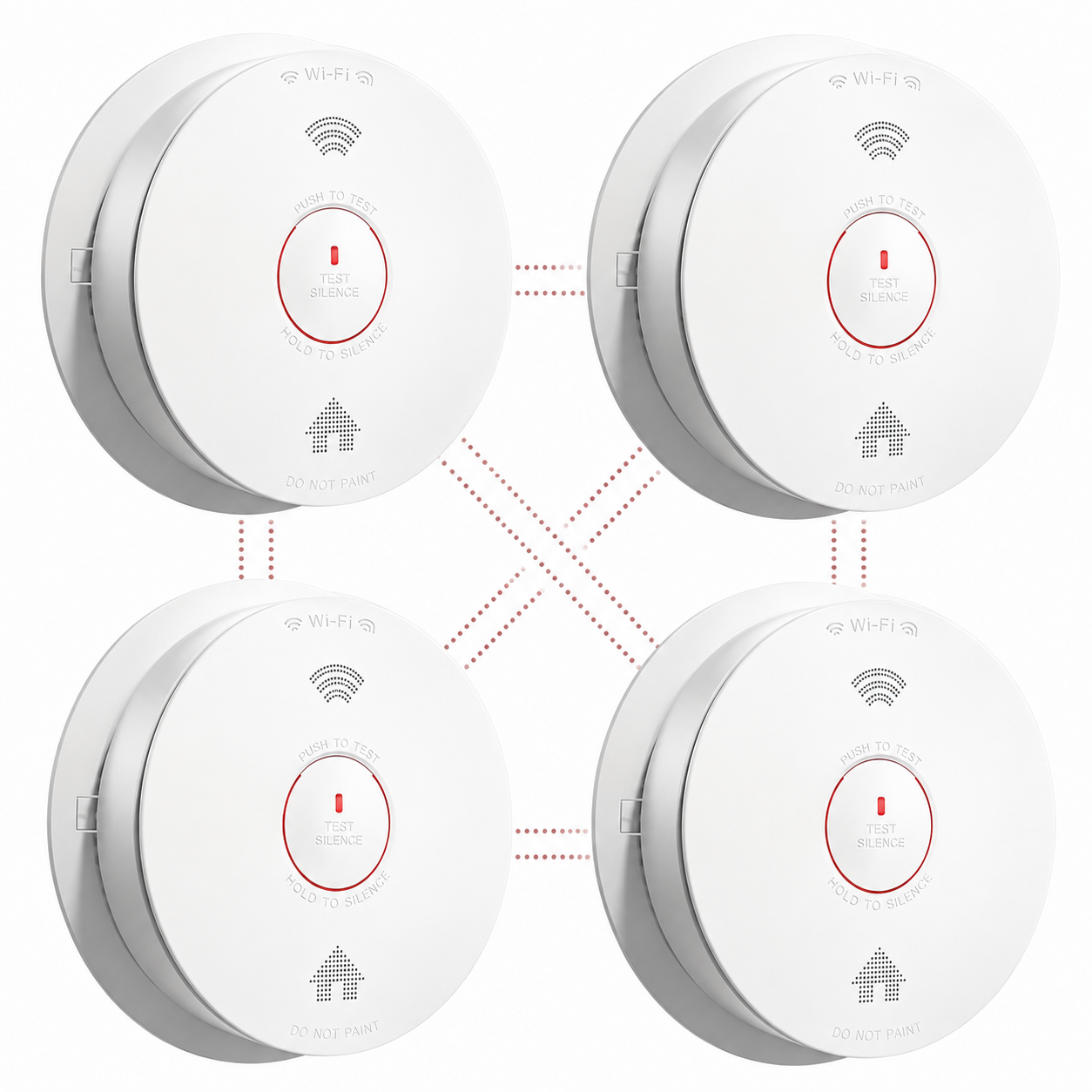 Innolink 10 Year Battery Powered Wireless Interconnected Smoke Detector with Voice Alarm 4 Pack IL86SMR10 4