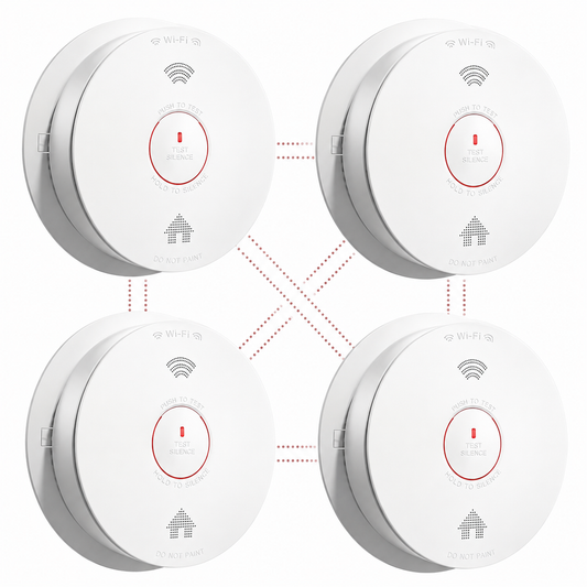 Innolink 10 Year Battery Powered Wireless Interconnected Smoke Detector with Voice Alarm 4 Pack IL86SMR10 4