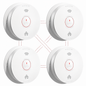 Innolink 10 Year Battery Powered Wireless Interconnected Smoke Detector with Voice Alarm 4 Pack IL86SMR10 4
